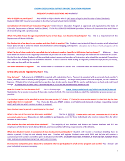 Frequently Asked Questions - Cherry Creek School District