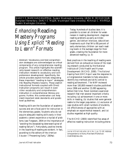 Enhancing Reading Mastery Programs Using Explicit &ldquo;Reading to
