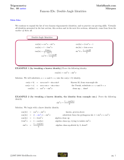 Famous IDs: Double-Angle Identities