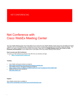 Net Conference with Cisco WebEx Meeting Center