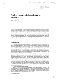 Product choice and oligopoly market structure