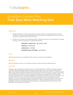 StudySync Lesson Plan Their Eyes Were Watching God