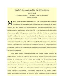 Gandhi`s Satyagraha and the Earth Constitution