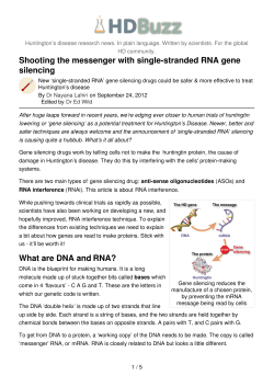Shooting the messenger with single-stranded RNA gene