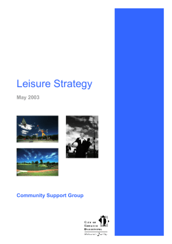 Leisure Strategy 2003 - City of Greater Dandenong