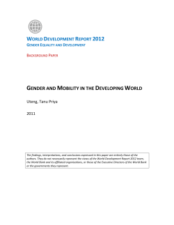 gender and mobility in the developing world