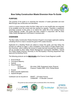 Bow Valley Construction Waste Diversion How-To