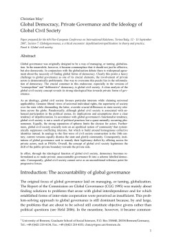 Global Democracy, Private Governance and the Ideology of Global