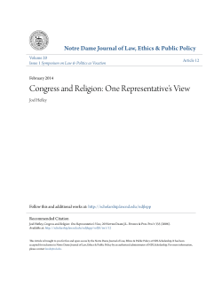 Congress and Religion: One Representative`s View