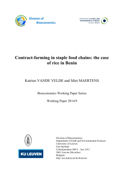 Contract-farming in staple food chains: the case of