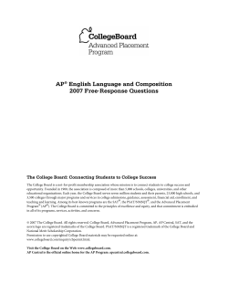 AP&reg; English Language and Composition 2007 Free