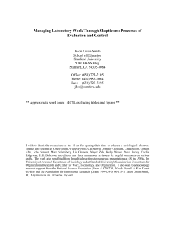 Managing Laboratory Work Through Skepticism: Processes of