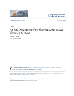 An Early Assessment of the Sherman Antitrust Act: Three Case Studies