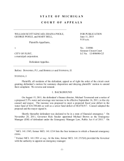 COA 318906 WILLIAM SCOTT KINCAID V CITY OF FLINT Opinion