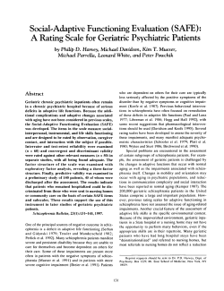 Social-Adaptive Functioning Evaluation (SAFE): A Rating Scale for