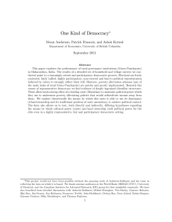 One Kind of Democracy*