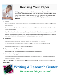Revising Your Paper
