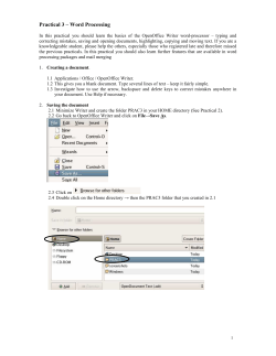 Practical 3 &ndash; Word Processing