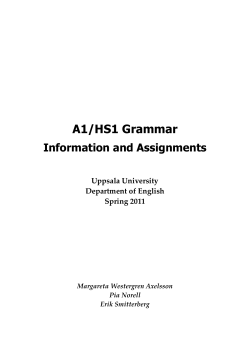 A1/HS1 Grammar - Studentportalen