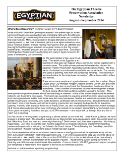Newsletter for August-Sept. 2014