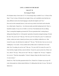 19 LOVE, A CHOICE OF THE HEART