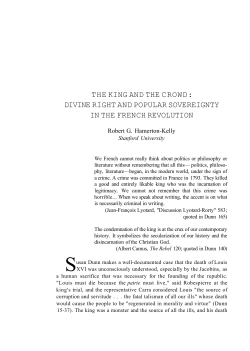 The King and the Crowd: Divine Right and Popular Sovereignty in