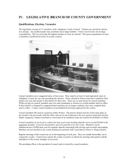 IV. LEGISLATIVE BRANCH OF COUNTY GOVERNMENT