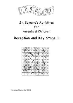 Reception and Key Stage 1 - St Edmunds Catholic Primary School