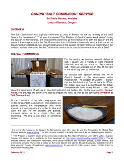 gandhi “salt communion” service