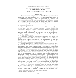 HAWAII INSTITUTE OF GEOPHYSICS RADIOCARBON DATES I