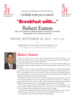 Robert Easton - Insurance Federation of New York Inc.