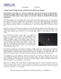 Aviation Lights Changed Color at Wind Farm in Ristivuori
