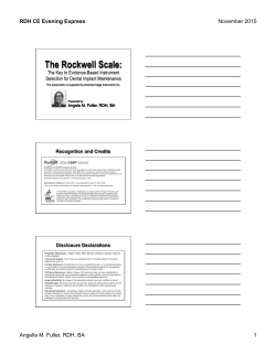 The Rockwell Scale - Dental Academy of CE
