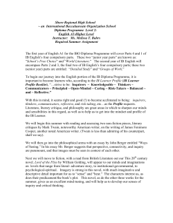 English A1-Higher Le - Shore Regional High School