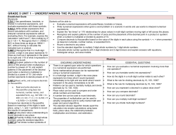 GRADE 5 UNIT 1 &ndash; UNDERSTANDING THE PLACE VALUE SYSTEM