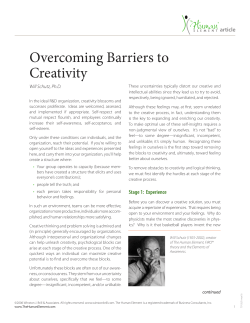 Overcoming Barriers to Creativity