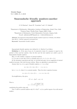 Smarandache friendly numbers-another approach