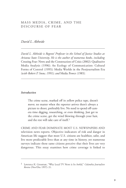 Mass Media, Crime, and the Discourse of Fear