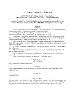1 NEVER WAS A GOOD WAR* - PART TWO HECUBA AGAIN: 10