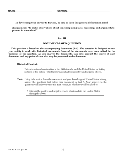 DBQ Railroads - White Plains Public Schools