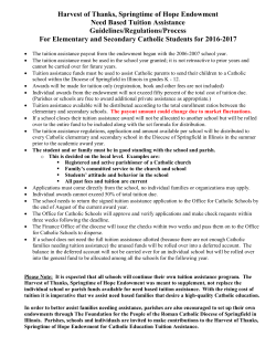 Harvest of Thanks, Springtime of Hope Endowment Need Based