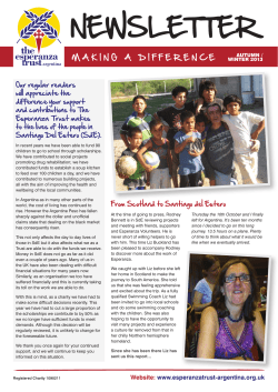 From Scotland to Santiago del Estero Our regular readers will