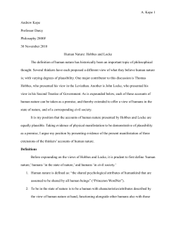 Human Nature: Hobbes and Locke