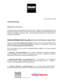 press release industry days 2016 paris coproduction village unveils