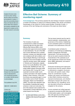 Effective Bail Scheme: Summary of monitoring report