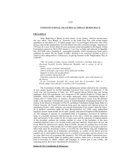 Constitutional Features and Indian Democracy