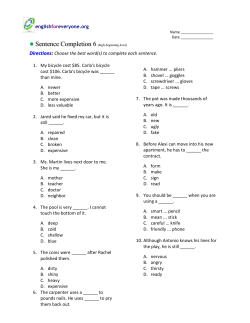 Sentence Completion 6 - English for Everyone