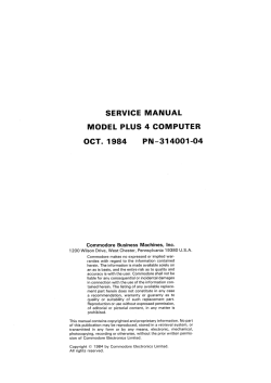 Service Manual Model Plus/4 Computer