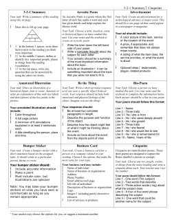 3-2-1 Summary – Cinquains 3-2-1 Summary Acrostic - Eric-UDL-4