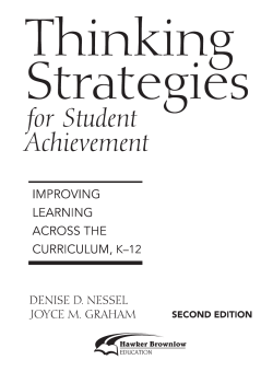 Thinking Strategies for Student Achievement